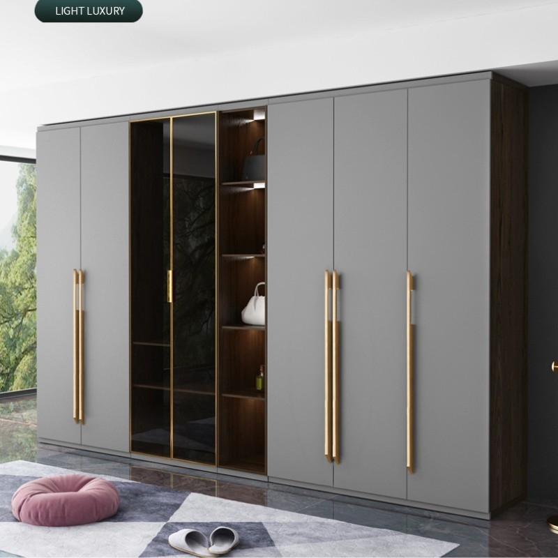 décoration noire d'or de longues poignées en aluminium de garde-robe de 192mm pour le cabinet