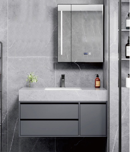 Fabrique directe tout alliage d'aluminium anti-brouillard lumière LED intelligent écran tactile commutateur salle de bains Smart Cabinet miroir