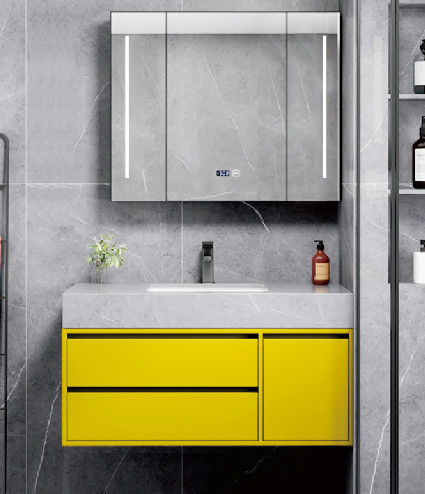 Fabrique directe tout alliage d'aluminium anti-brouillard lumière LED intelligent écran tactile commutateur salle de bains Smart Cabinet miroir