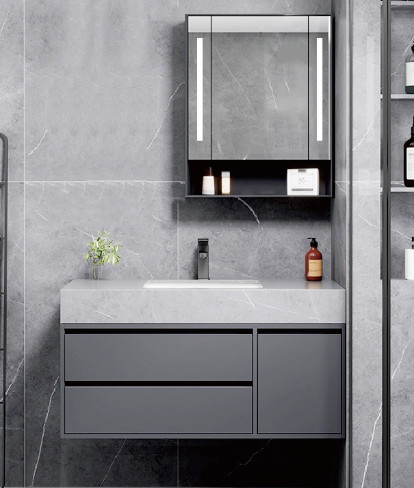 Armoire à miroirs en alliage d'aluminium avec commutateur de commande intelligent