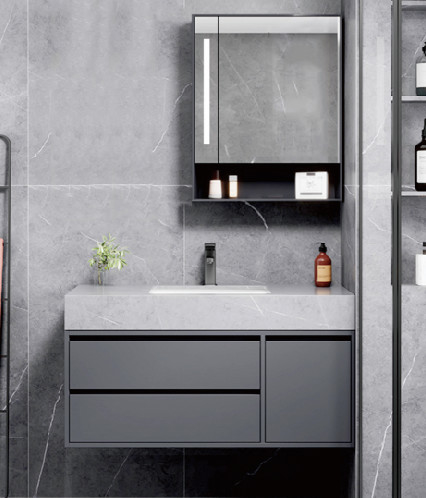 Armoire à miroirs en alliage d'aluminium avec commutateur de commande intelligent