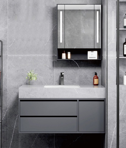 Armoire à miroirs en alliage d'aluminium avec commutateur de commande intelligent