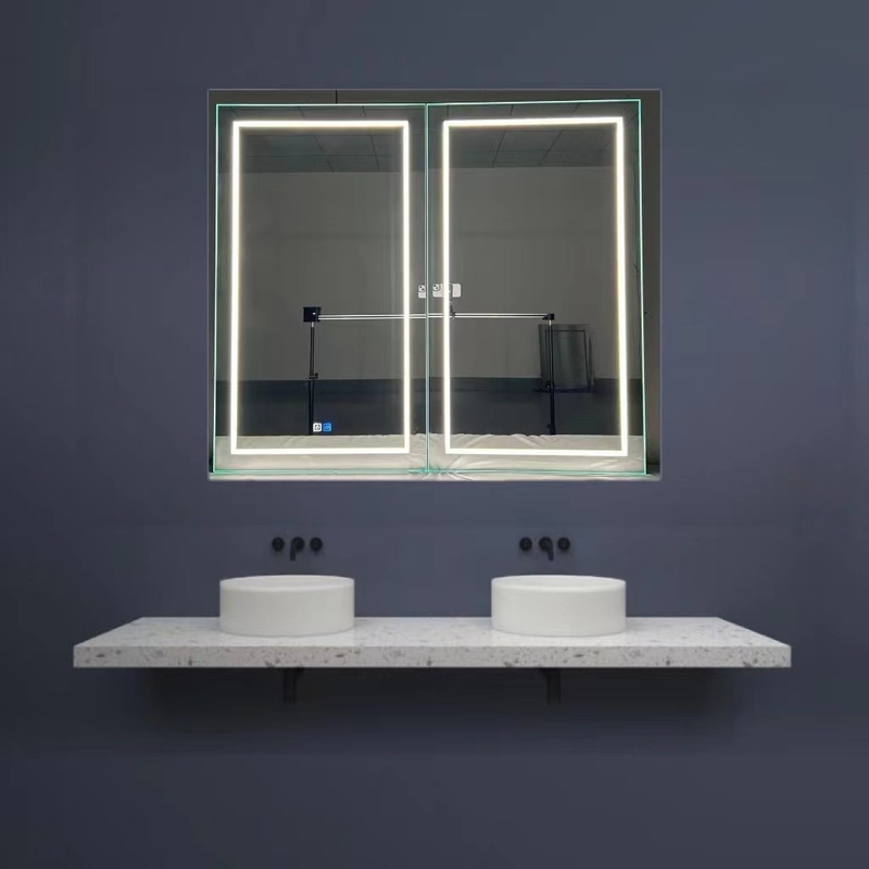 Fabrique en gros Elegant Cabinet Douche Grand miroir éclairé Salle de bains Smart LED Cabinet miroir miroir Aluminium