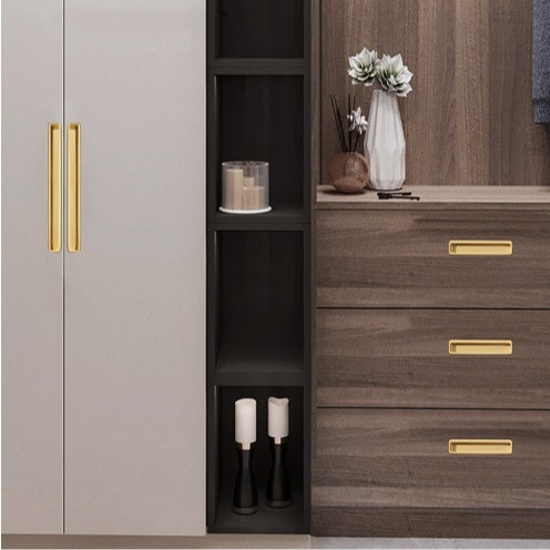 Porte d'armoire moderne simple Porte d'armoire cachée Poignée de porte cachée Porte d'armoire européenne simple Poignée de porte coulissante cachée