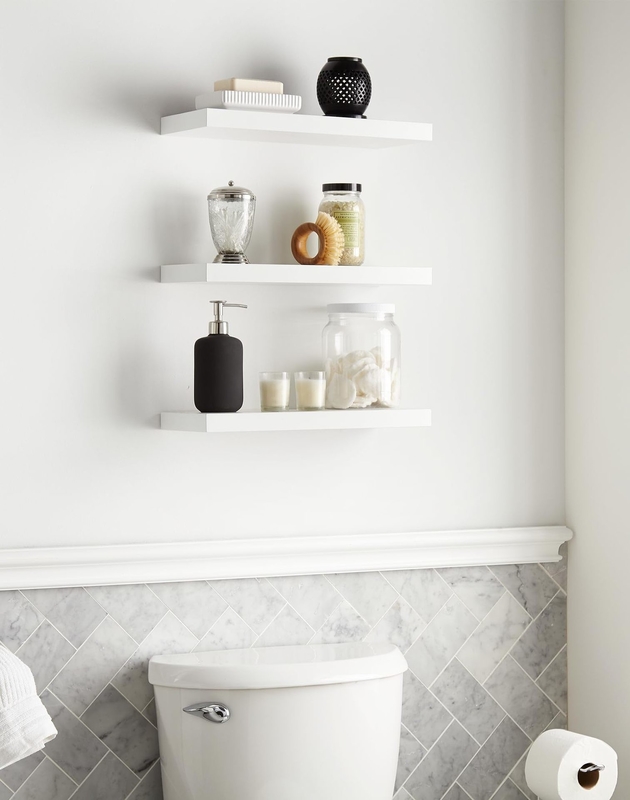 Étagère de livre à paroi en bois blanc Cuisine Étagères flottantes Étagère pour la décoration de la maison