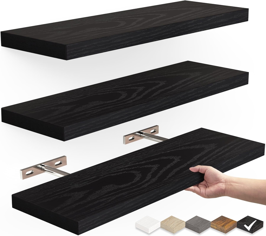 Étagère de livre à paroi en bois blanc Cuisine Étagères flottantes Étagère pour la décoration de la maison