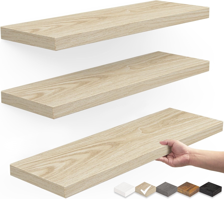 Étagère de livre à paroi en bois blanc Cuisine Étagères flottantes Étagère pour la décoration de la maison