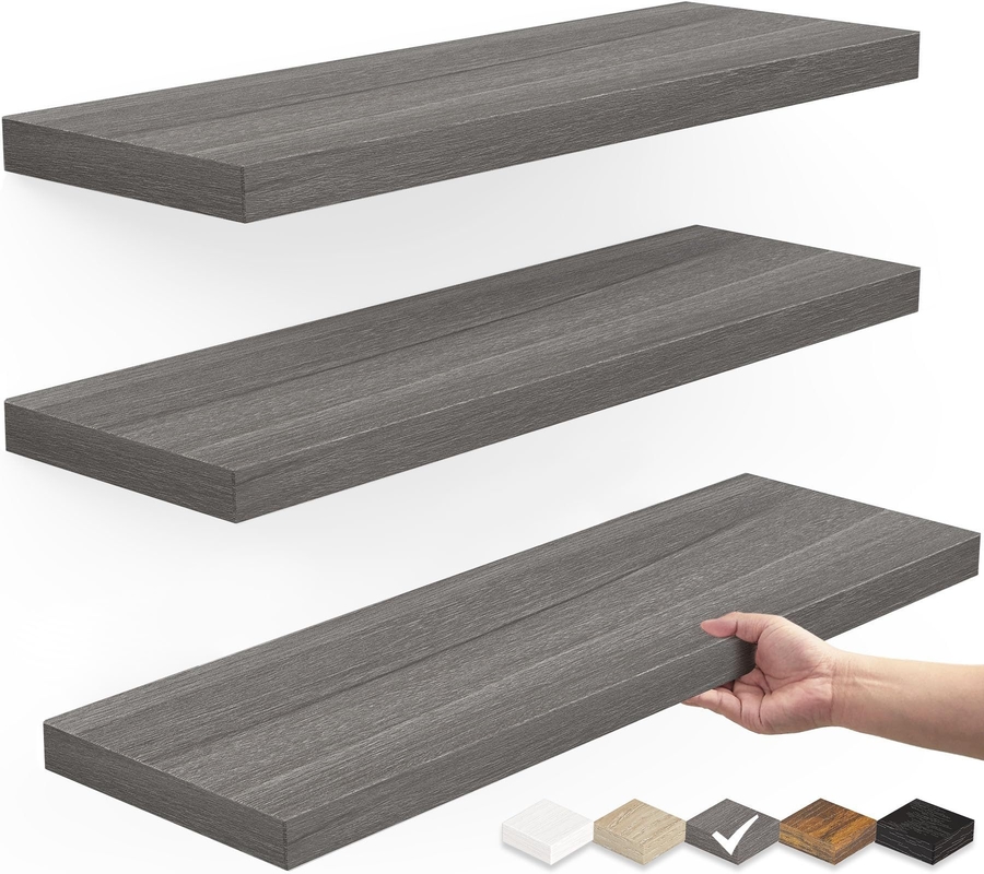 Étagère de livre à paroi en bois blanc Cuisine Étagères flottantes Étagère pour la décoration de la maison