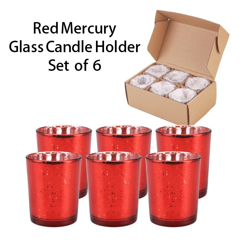 Ensemble de bougies de verre de placage de la couleur des paillettes électro-plaqué petit pot de bougie pour la décoration de mariage