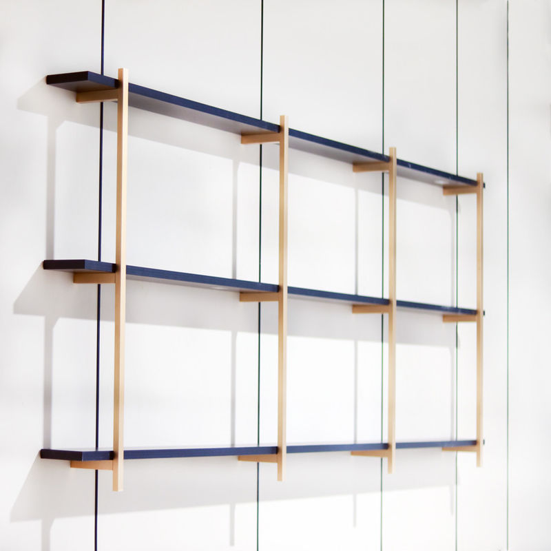 GV étagère 820mm de mur de cadre en métal d'aluminium d'or de 3 couches pour le décor à la maison