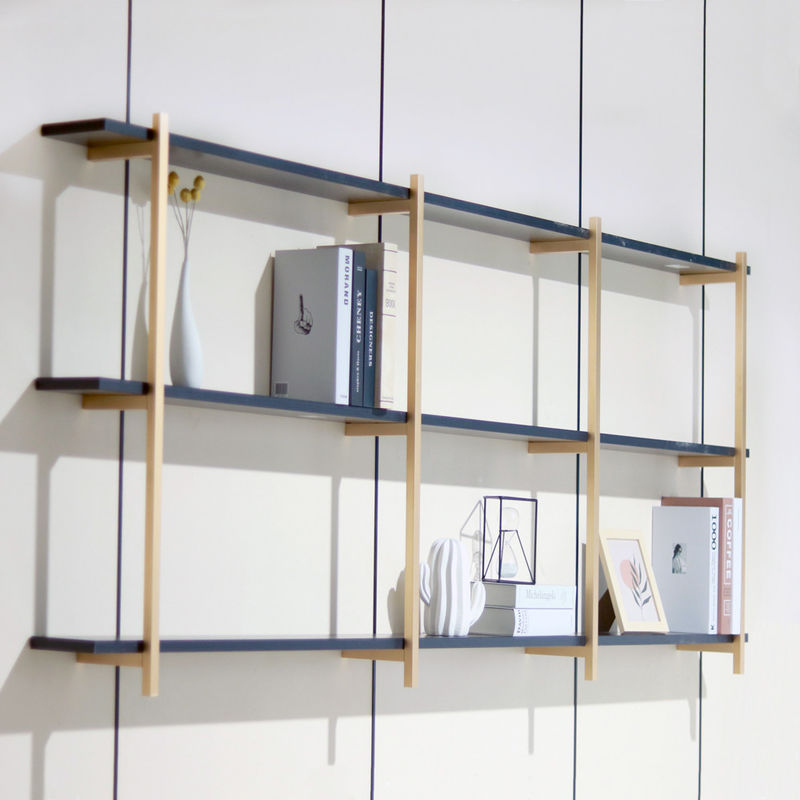 GV étagère 820mm de mur de cadre en métal d'aluminium d'or de 3 couches pour le décor à la maison