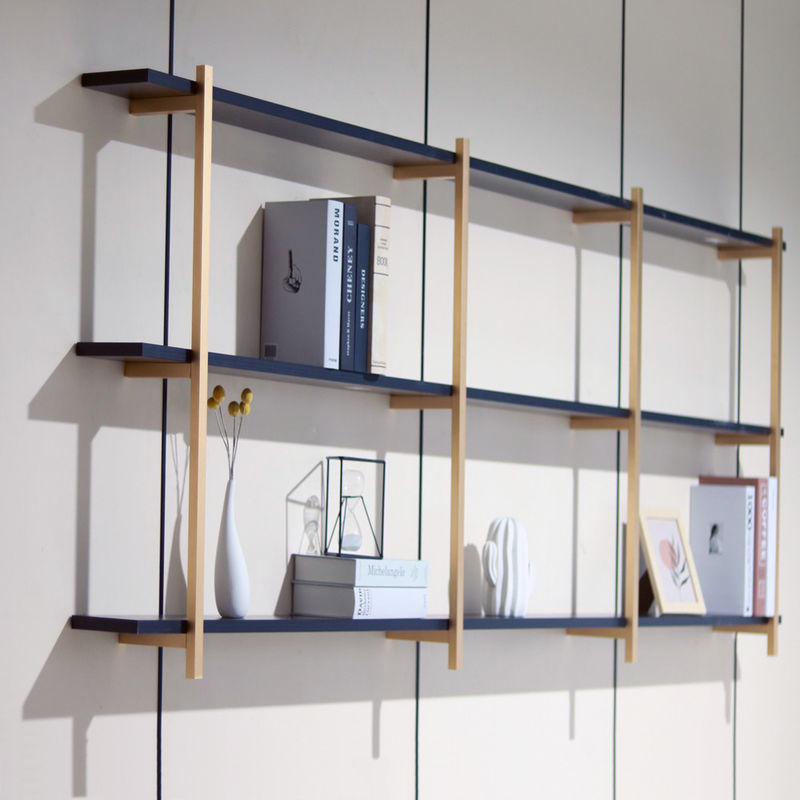 GV étagère 820mm de mur de cadre en métal d'aluminium d'or de 3 couches pour le décor à la maison