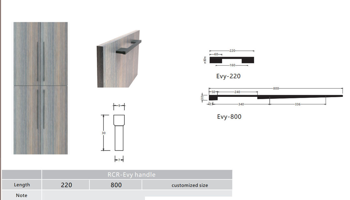 multicolore en aluminium de poignées de meubles de 1000mm anodisé pour la porte de Cabinet