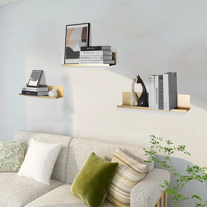 L'OEM a adapté les étagères aux besoins du client de flottement de livre de mur en métal noir décoratif en aluminium d'étagère